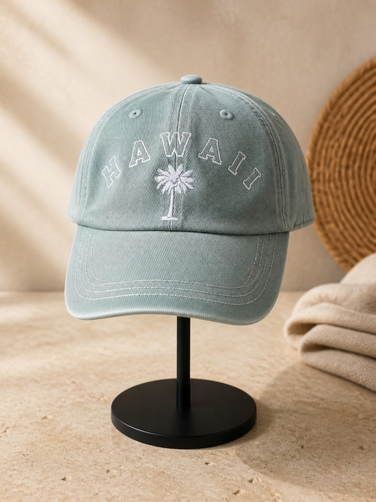 Roxy Accessories - Roxy Sage Green 'Hawaii' Embroidered Baseball Cap